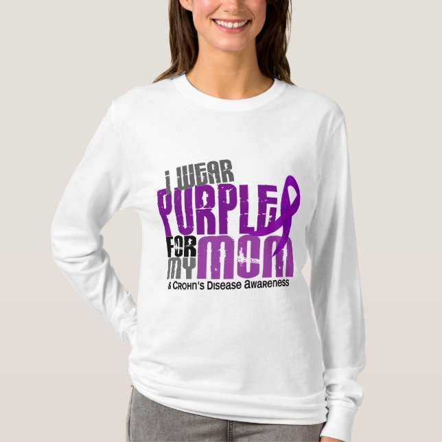 Camiseta Llevo la púrpura para la mi enfermedad de Crohn de (Anverso)