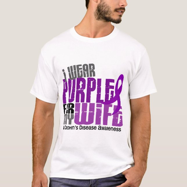Camiseta Llevo la púrpura para la mi enfermedad de Crohn de (Anverso)