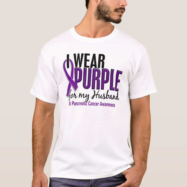 Camiseta Llevo la púrpura para mi cáncer pancreático del (Anverso)