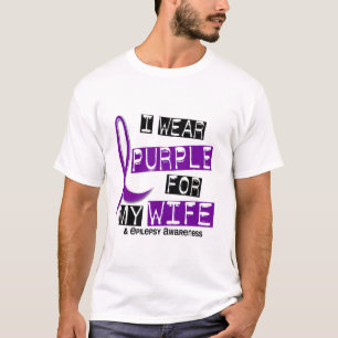Camiseta Llevo la púrpura para mi epilepsia de la esposa 3