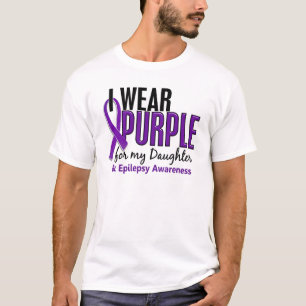 Camiseta Llevo la púrpura para mi epilepsia de la hija 10