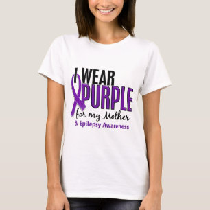 Camiseta Llevo la púrpura para mi epilepsia de la madre 10