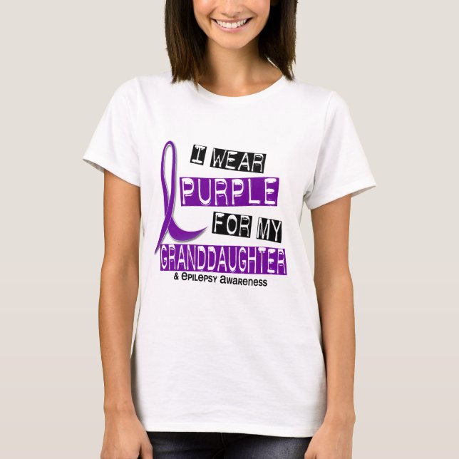 Camiseta Llevo la púrpura para mi epilepsia de la nieta 37 (Anverso)