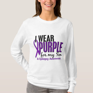 Camiseta Llevo la púrpura para mi epilepsia del hijo 10