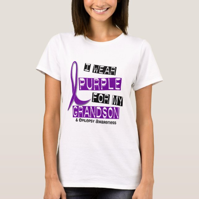 Camiseta Llevo la púrpura para mi epilepsia del nieto 37 (Anverso)