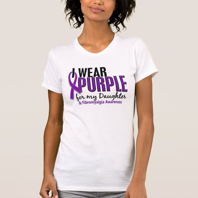 Camiseta Llevo la púrpura para mi Fibromyalgia de la hija (Anverso)