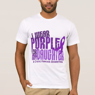 Camiseta Llevo la púrpura para mi fibrosis quística de la