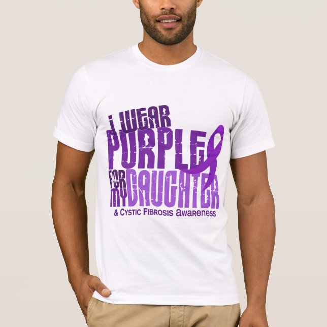Camiseta Llevo la púrpura para mi fibrosis quística de la (Anverso)