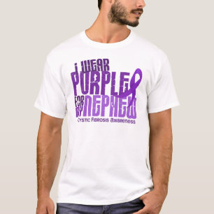 Camiseta Llevo la púrpura para mi fibrosis quística del