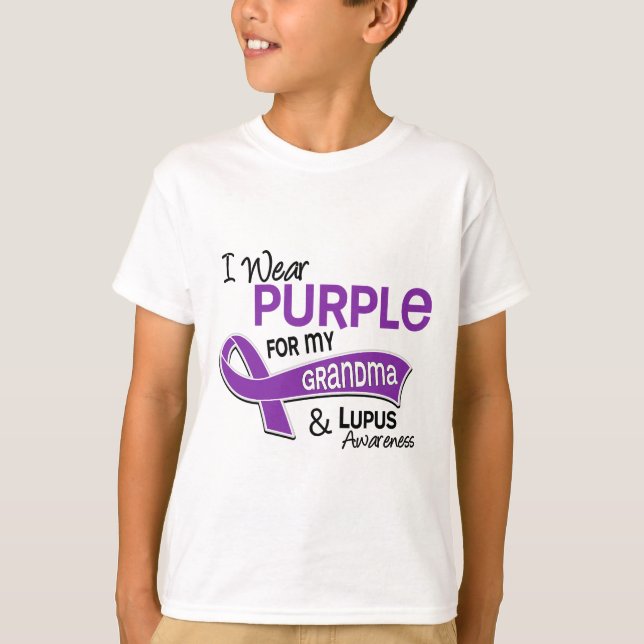 Camiseta Llevo la púrpura para mi lupus de la abuela 42 (Anverso)