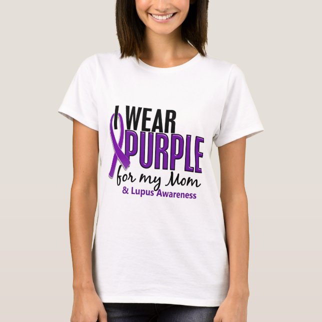 Camiseta Llevo la púrpura para mi lupus de la mamá 10 (Anverso)