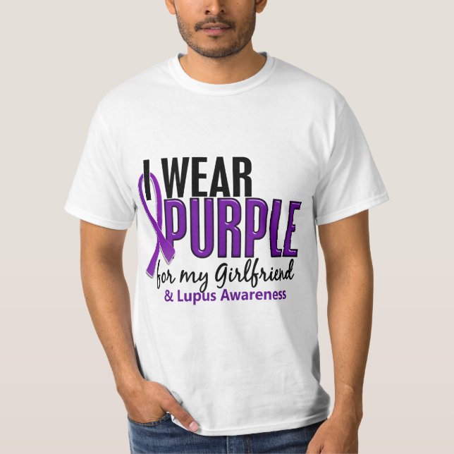 Camiseta Llevo la púrpura para mi lupus de la novia 10 (Anverso)
