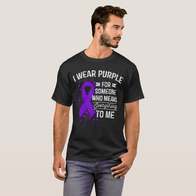 Camiseta Llevo la púrpura - regalo púrpura de la cinta de (Anverso completo)