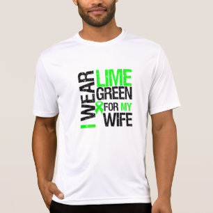 Camiseta Llevo la verde lima para mi linfoma de la esposa