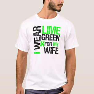 Camiseta Llevo la verde lima para mi linfoma de la esposa