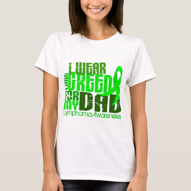 Camiseta Llevo la verde lima para mi linfoma del papá 6,4 (Anverso)