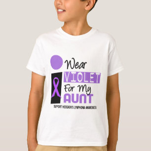 Camiseta Llevo la violeta para mi linfoma de tía 9 Hodgkins