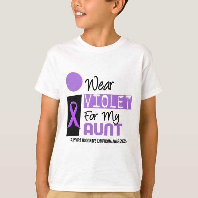 Camiseta Llevo la violeta para mi linfoma de tía 9 Hodgkins (Anverso)