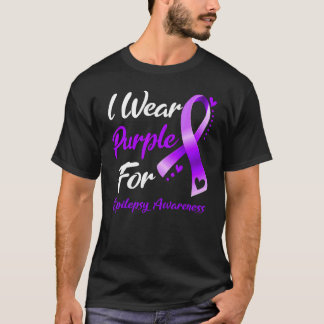 Camiseta Llevo Morado Por La Epilepsia Cinta De Concientiza