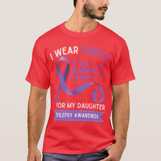 Camiseta Llevo Morado Por La Epilepsia De Mi Hija niña