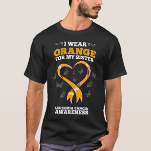 Camiseta Llevo Naranja Hermana Leucemia Conciencia del Cánc