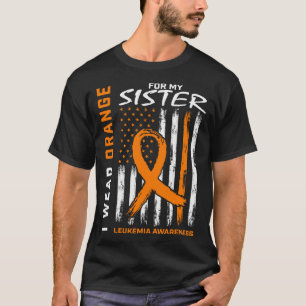 Camiseta Llevo Naranja Por La Bandera De Leucemia De Mi Her