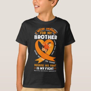 Camiseta Llevo Naranja Por Mi Hermano Esclerosis Múltiple A