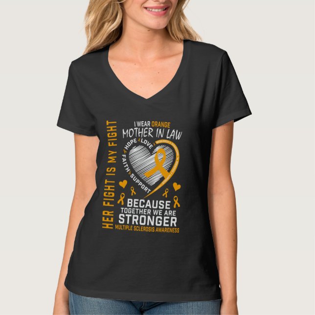 Camiseta Llevo Naranja Suegra Esclerosis Múltiple Concienci (Anverso)