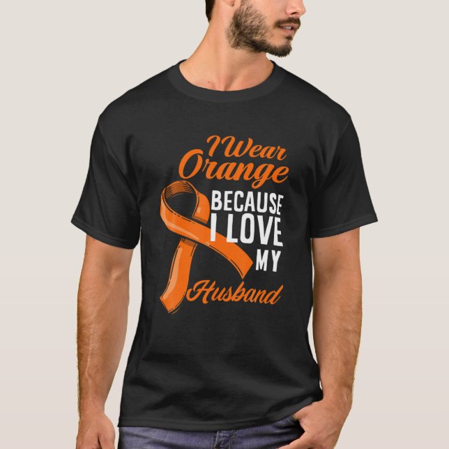 Camiseta Llevo Naranja y amo a mi marido, cáncer de riñón, (Anverso)