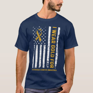 Camiseta Llevo oro para la concienciación sobre el cáncer i