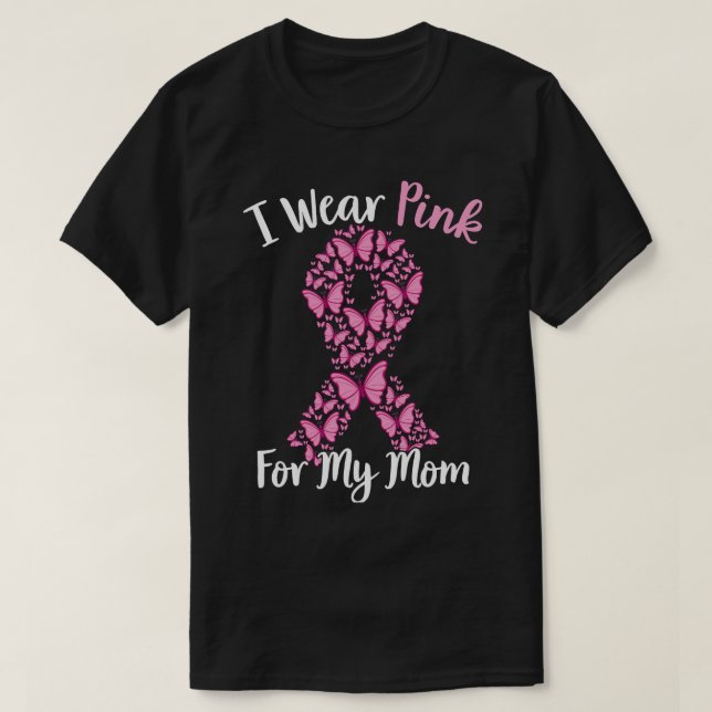 Camiseta Llevo Pañuelo Rosa Para Mi Mamá Pin De Conciencia  (Diseño del anverso)