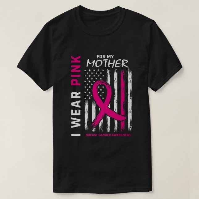 Camiseta Llevo Pink A Mi Mamá Concienciar Sobre El Cáncer D (Diseño del anverso)