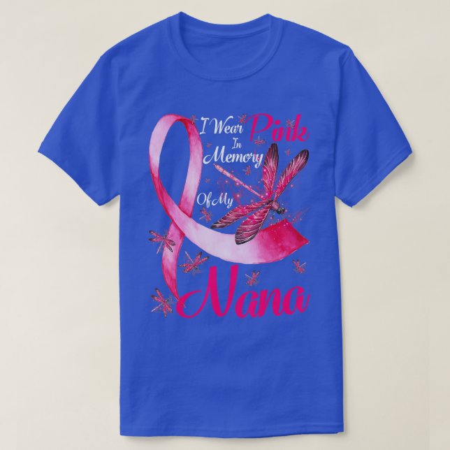 Camiseta Llevo Pink En Memoria De Mi Nana Dragonfly Breve (Diseño del anverso)