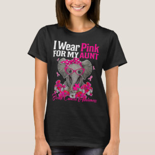 Camiseta Llevo Pink Por Mi Tía Elefante Cáncer De Mama