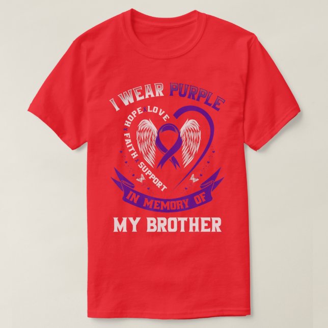 Camiseta Llevo Púrpura En Memoria De Mi Hermano Epilepsy Aw (Diseño del anverso)