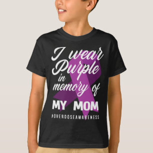 Camiseta Llevo Púrpura En Memoria De Mi Mamá Advirtiendo Po