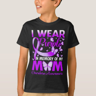 Camiseta Llevo Púrpura En Memoria De Mi Mamá Advirtiendo Po