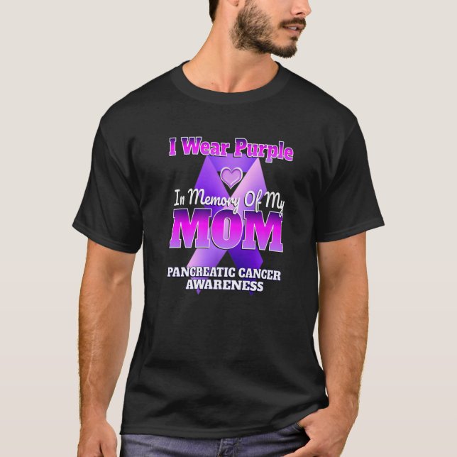 Camiseta Llevo Púrpura En Memoria De Mi Mamá Cance Pancreát (Anverso)