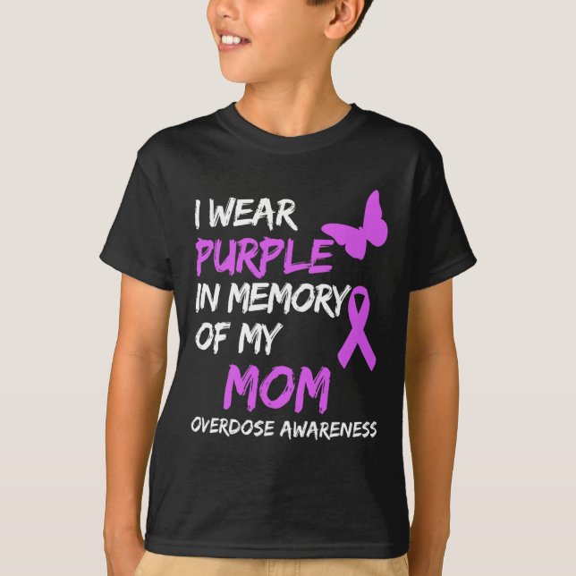 Camiseta Llevo Púrpura En Memoria De Mi Mamá Sobredosis De  (Anverso)