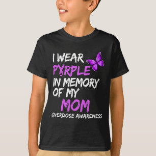Camiseta Llevo Púrpura En Memoria De Mi Mamá Sobredosis De