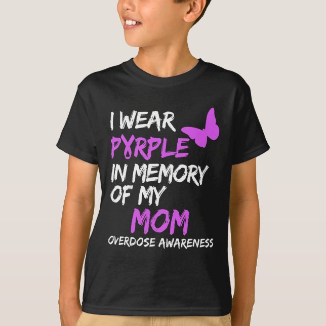 Camiseta Llevo Púrpura En Memoria De Mi Mamá Sobredosis De  (Anverso)
