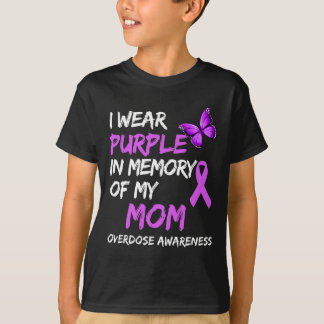 Camiseta Llevo Púrpura En Memoria De Mi Mamá Sobredosis De 