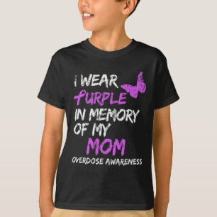 Camiseta Llevo Púrpura En Memoria De Mi Mamá Sobredosis De