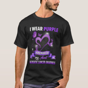 Camiseta Llevo Púrpura En Memoria De Mi Tía Canc Pancreátic