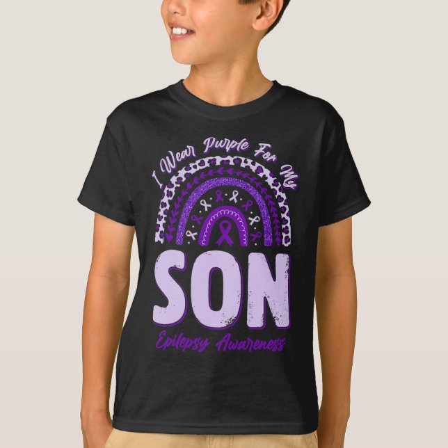 Camiseta Llevo Púrpura Para Mi Hijo Epilepsia Awareness Rai (Anverso)