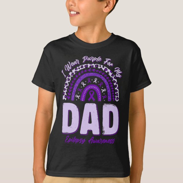Camiseta Llevo Púrpura Para Mi Papá Epilepsia Awareness Rai (Anverso)