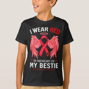 Camiseta Llevo Rojo En Memoria De La Conciencia Del Cáncer 