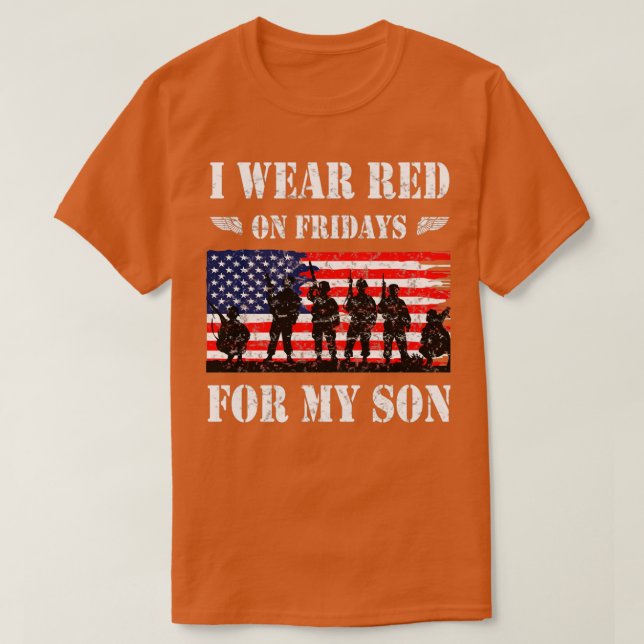 Camiseta Llevo Rojo Los Viernes Por Mi Hijo (Diseño del anverso)