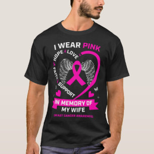 Camiseta Llevo Rosa En Memoria De Mi Esposa Cáncer De Mama 