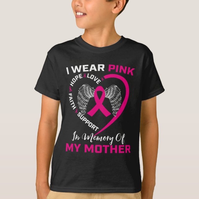 Camiseta Llevo Rosado En Memoria De Mi Madre, Mamá, Cañón D (Anverso)
